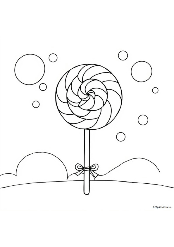 Easy Lollipop Coloring Page