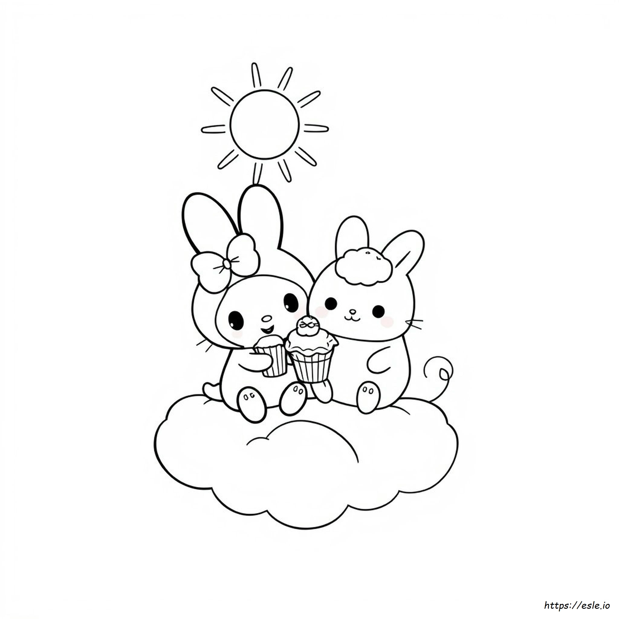My Melody And Cinnamoroll Coloring Page