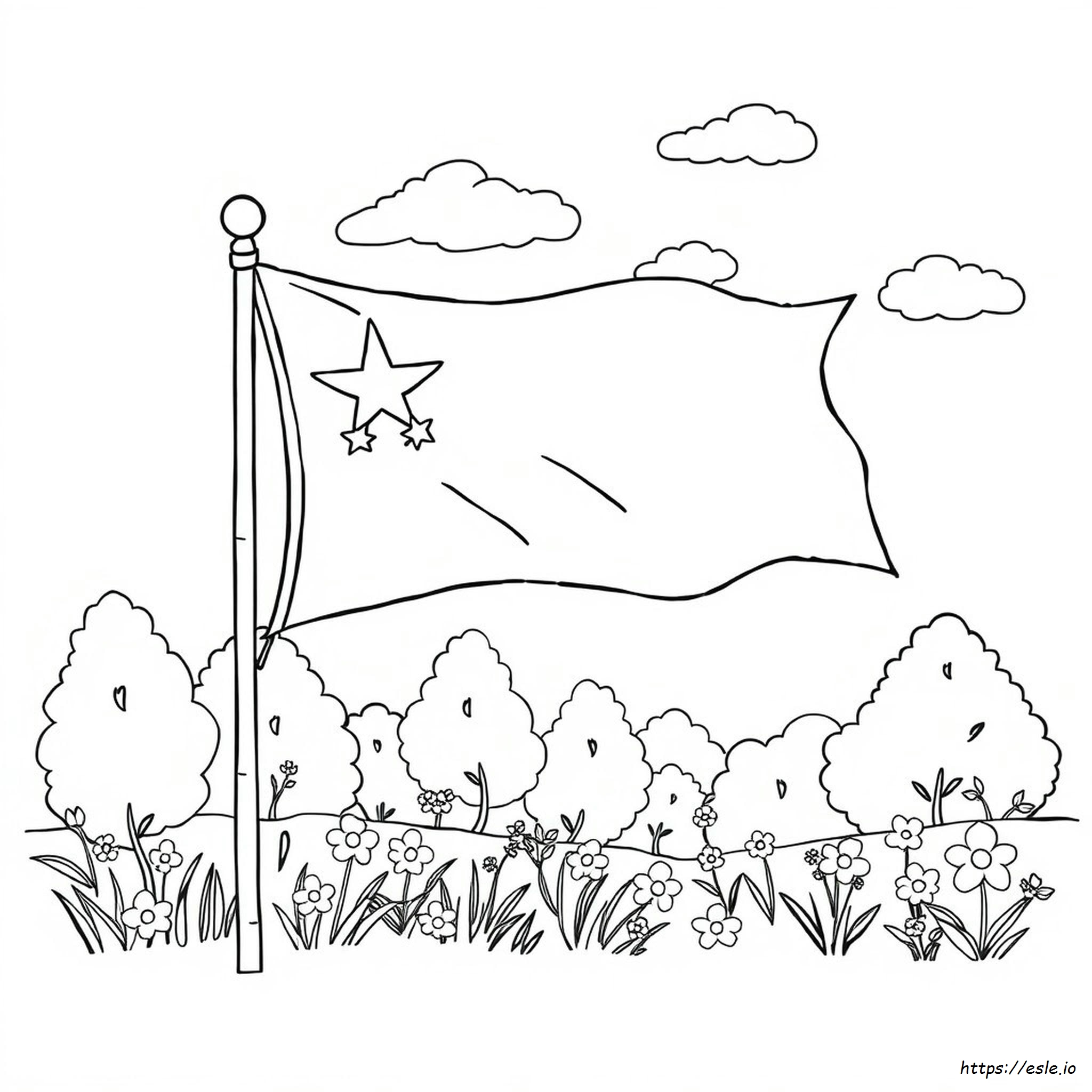 Gambar Mewarnai Bendera untuk Anak Prasekolah