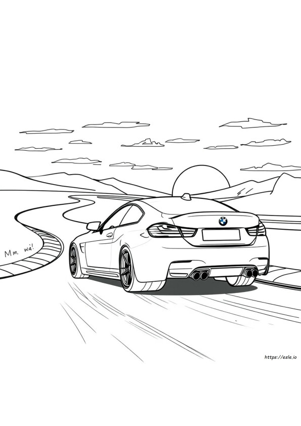 Gamabr Mewarnai Bmw M4 Dapat Dicetak