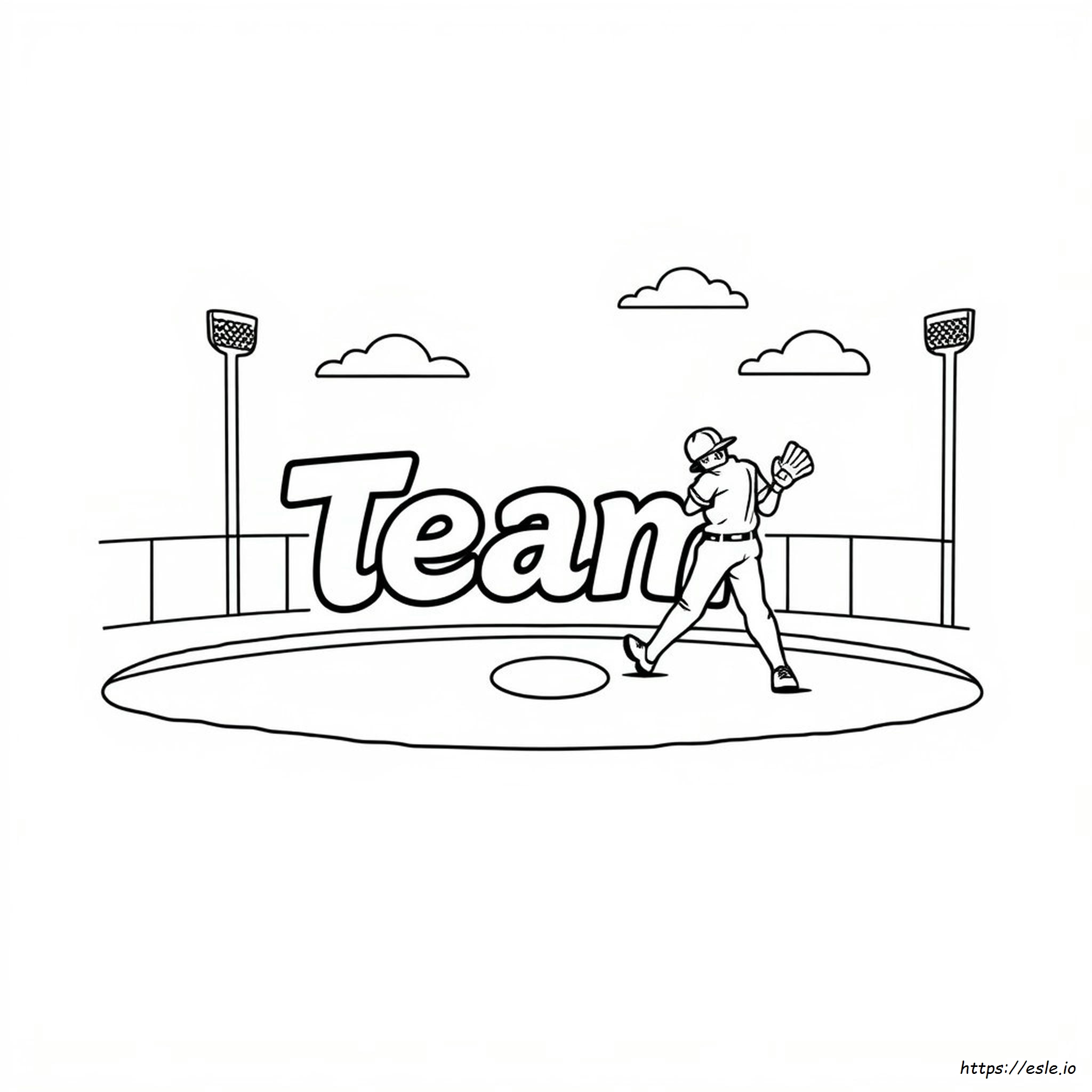Gambar Mewarnai Logo Tim Bisbol - Gratis Untuk Dicetak