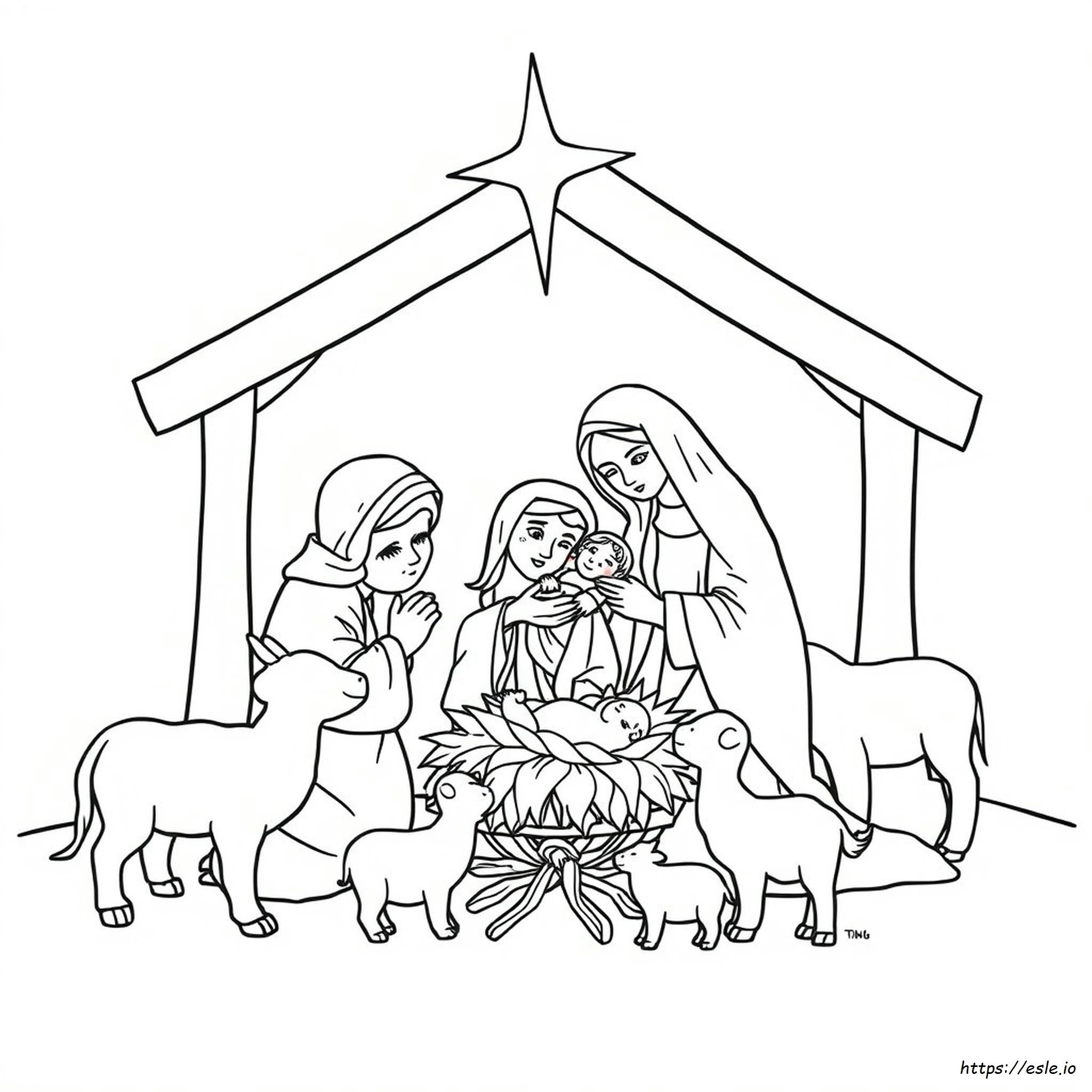 Nativity Of The Theotokos Coloring Page