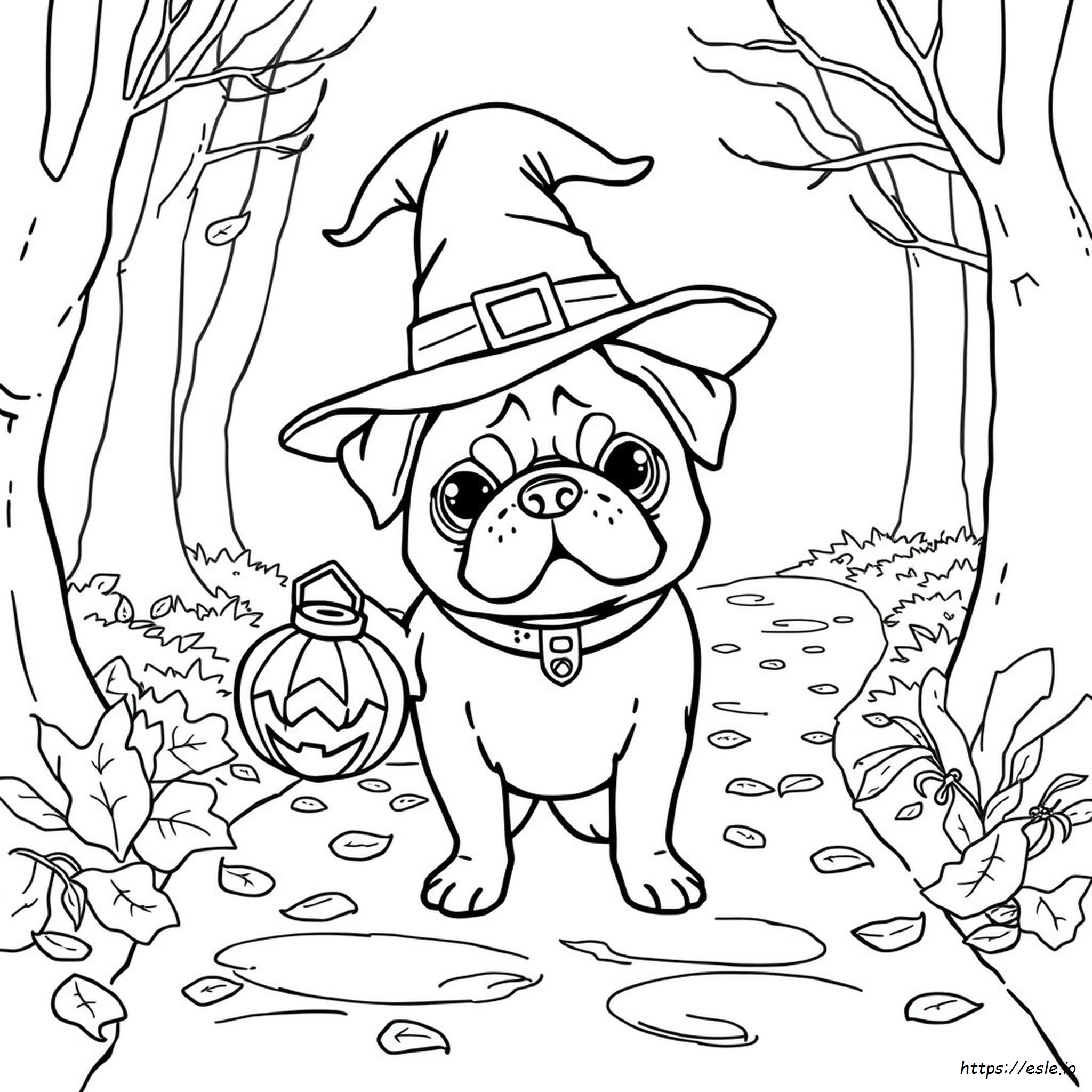 Halloween Pug Coloring Pages