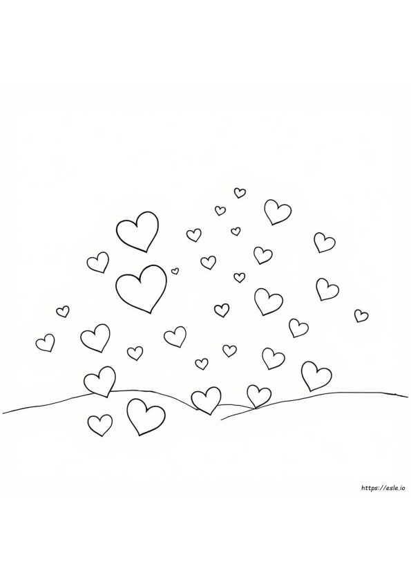 Coloring Page With Hearts