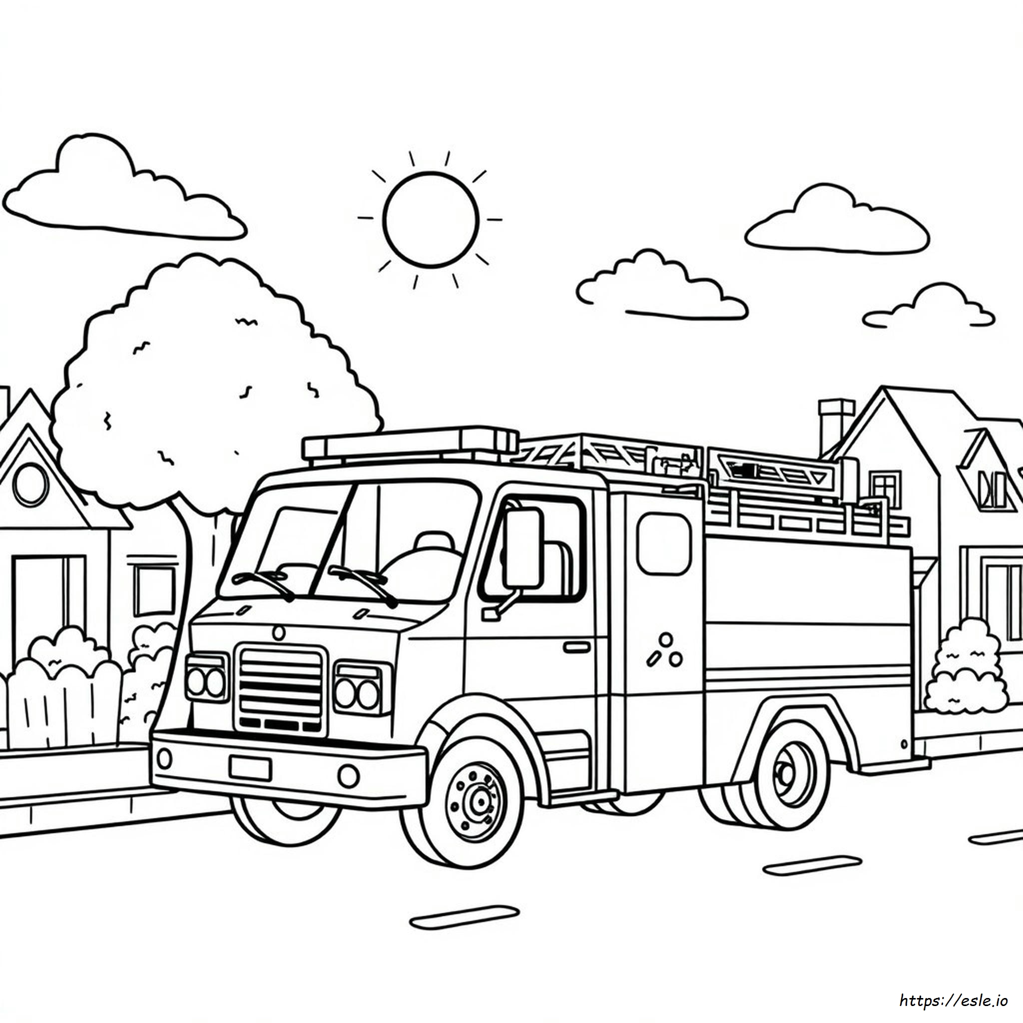 Pompiere Camion Da Colorare