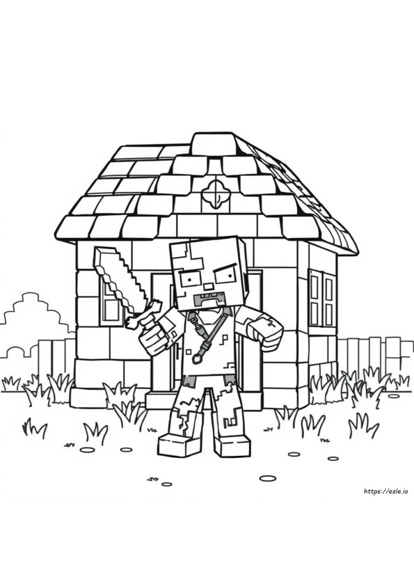 Minecraftin Zombi Värityskuvat