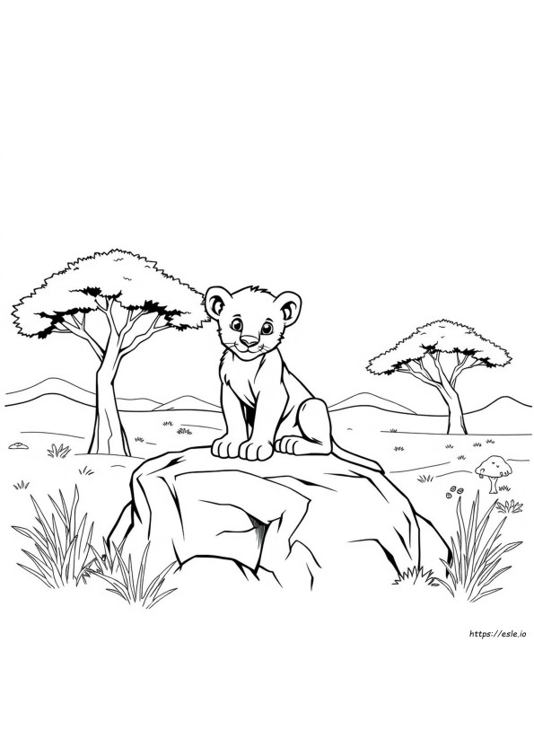 Realistic Lion Cub Coloring Pages