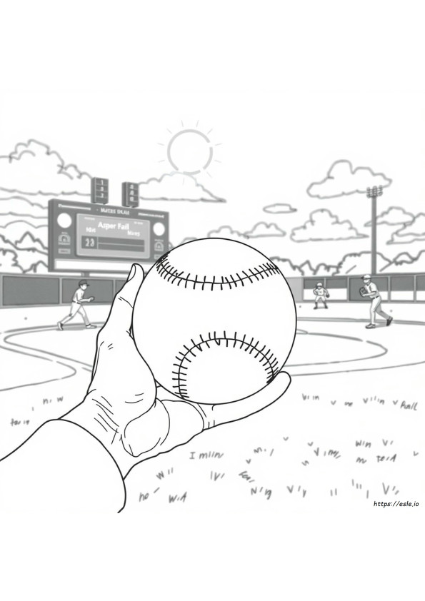 Disegni Realistici Di Softball Da Colorare