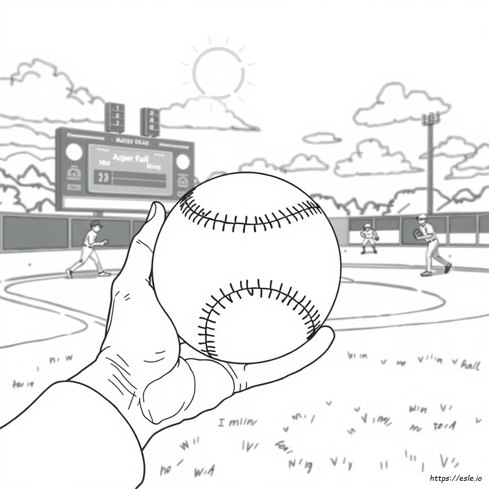 Disegno Realistico Di Softball Da Colorare