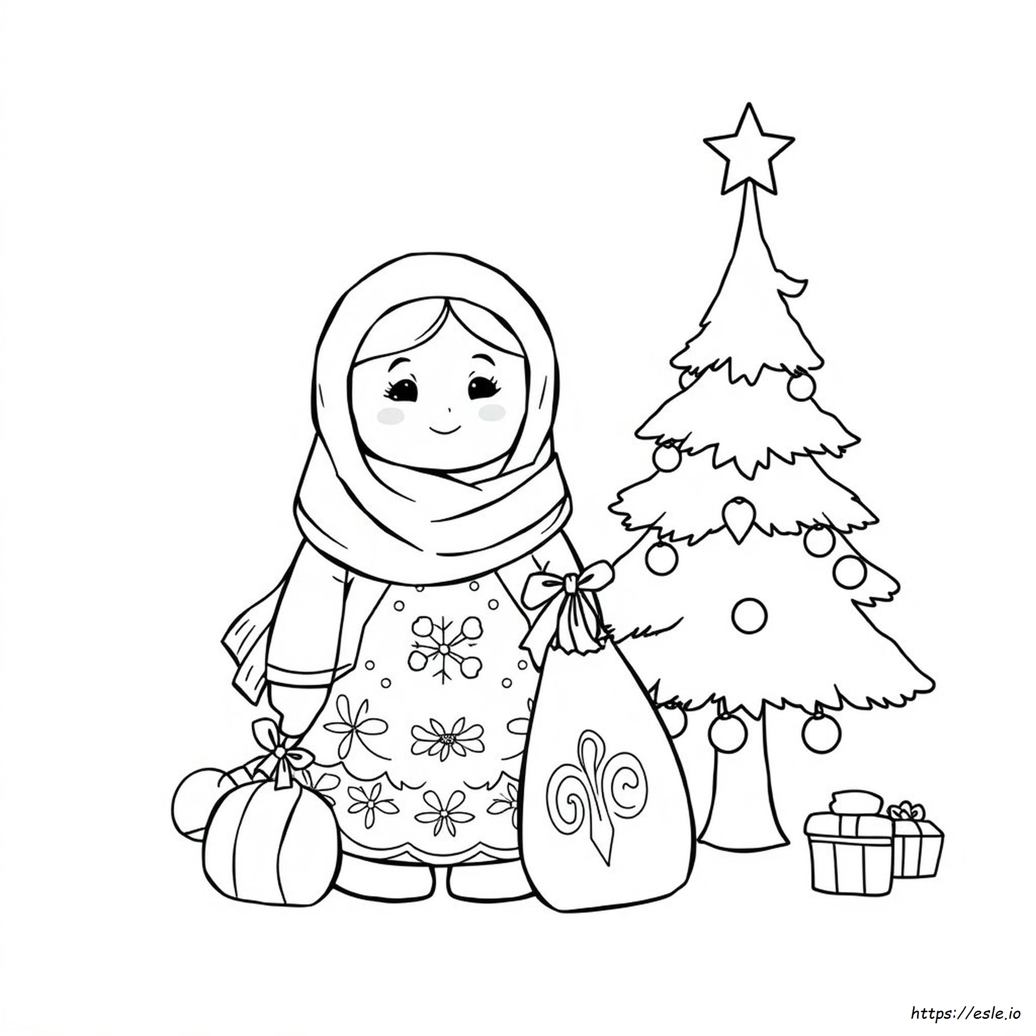 Babushka Coloring Page - Free Printable PDF
