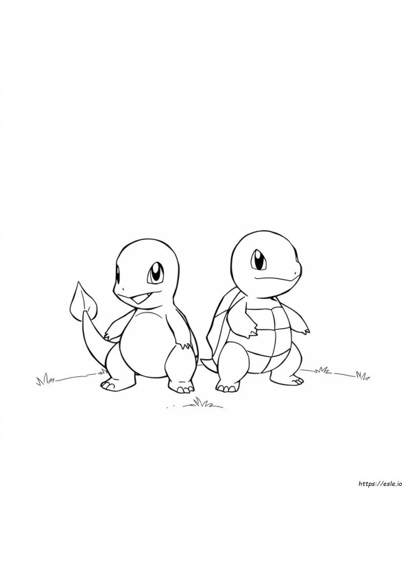 Charmander Squirtle Színező