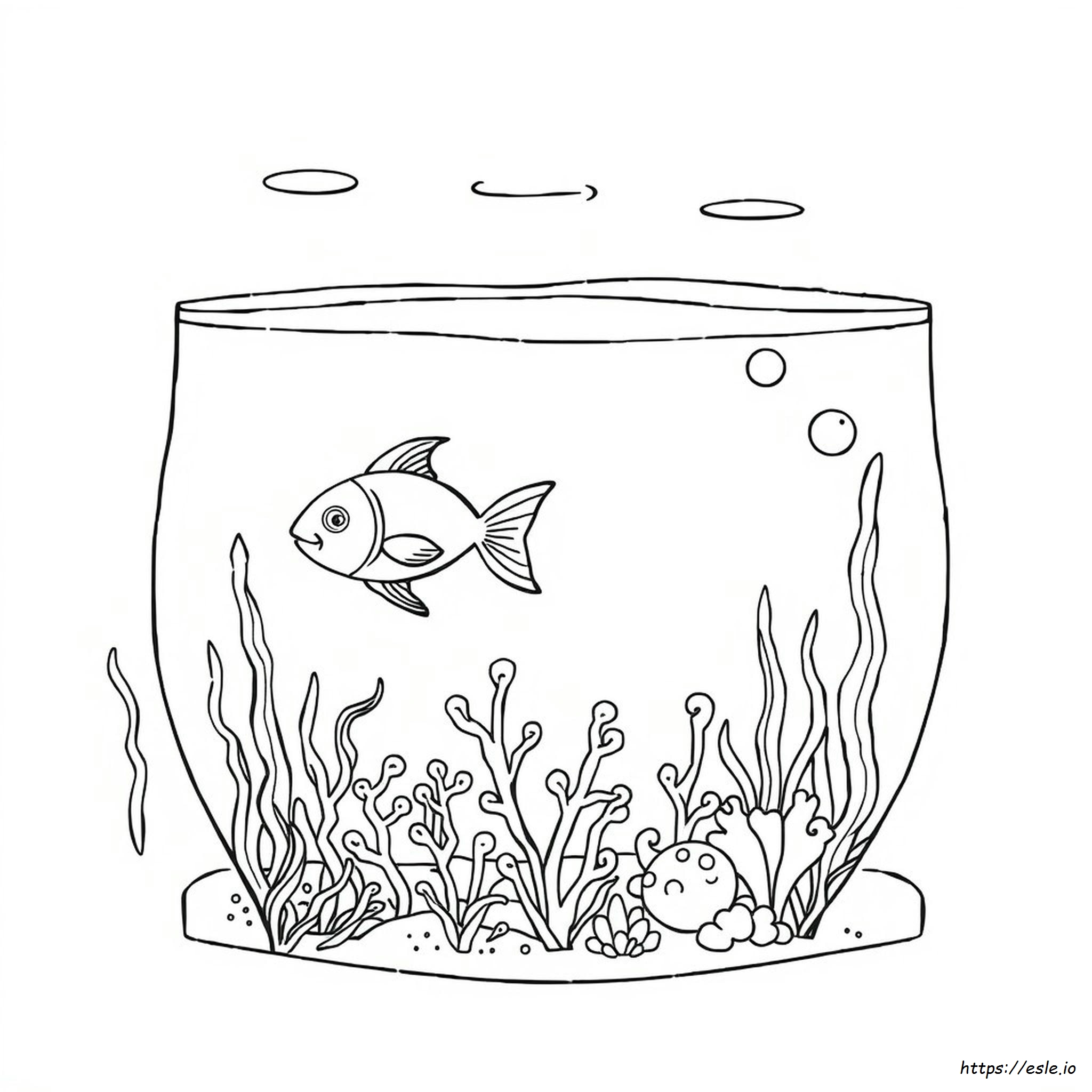 Printable Fish Tank Coloring Page