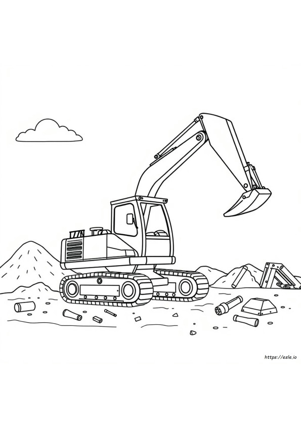 Coloriage Excavatrice