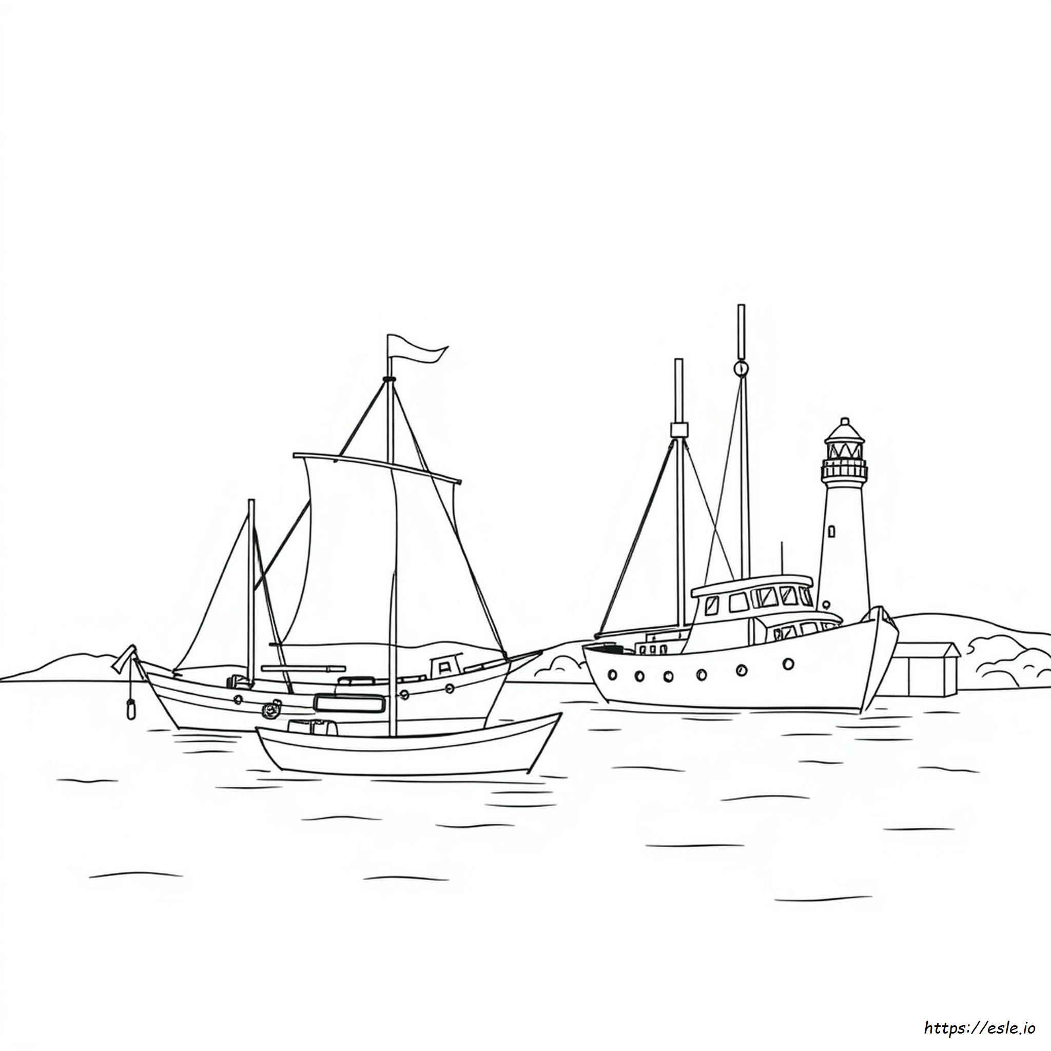 Colouring Pages Of Boats And Ships - Free Printable
