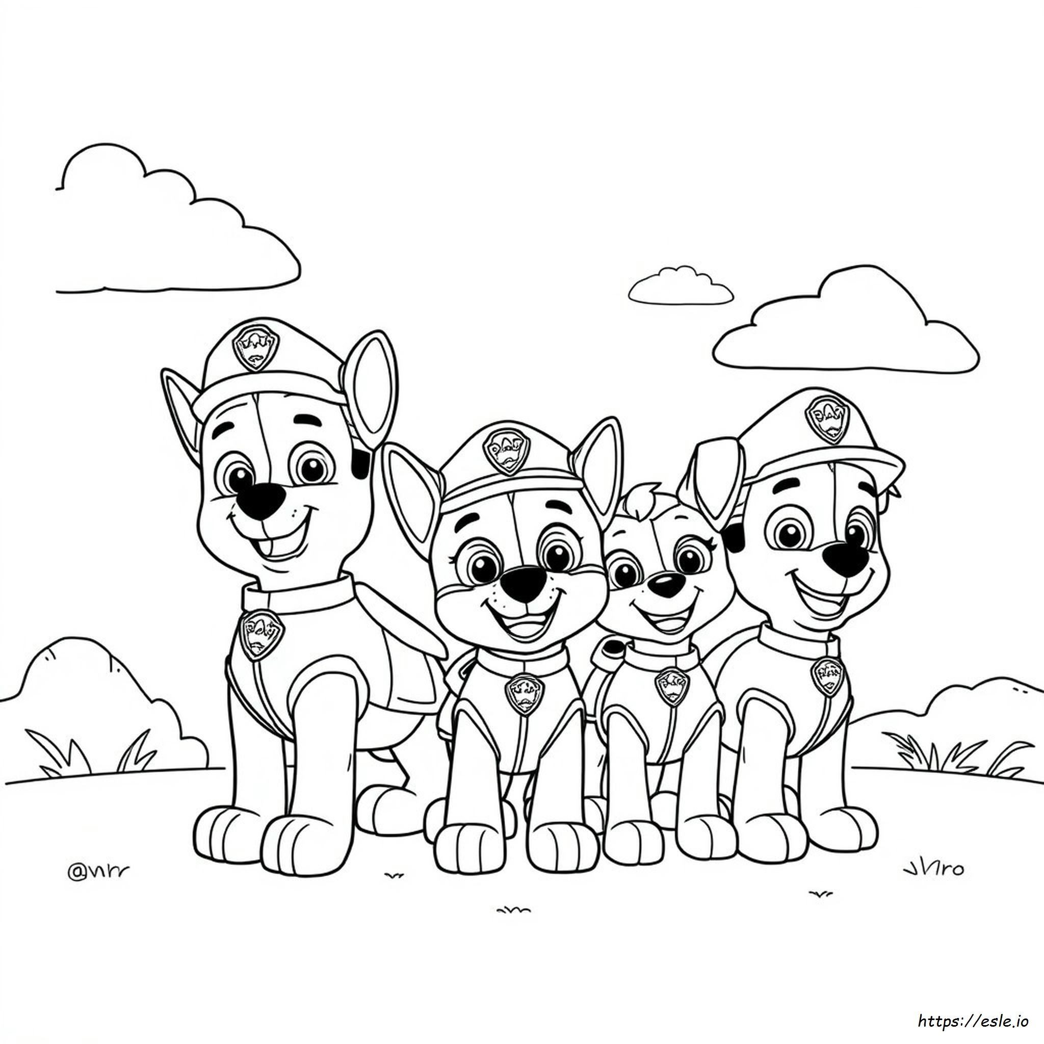 Coloring Pages Of Paw Patrol Characters - Free Printable PDF