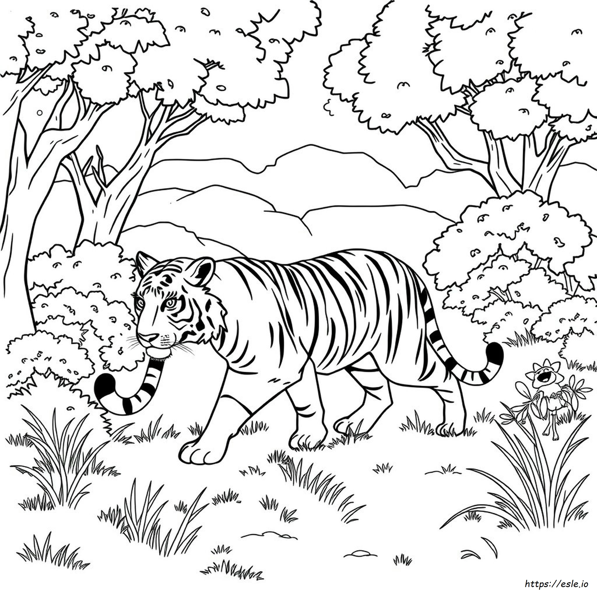 Free Coloring Pages Of Tigers - Wild Animal Coloring Page