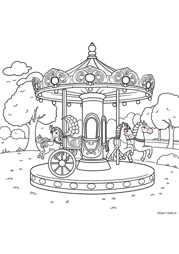 Carrossel Para Colorir