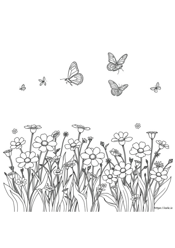 Free Printable Coloring Pages Flowers And Butterflies