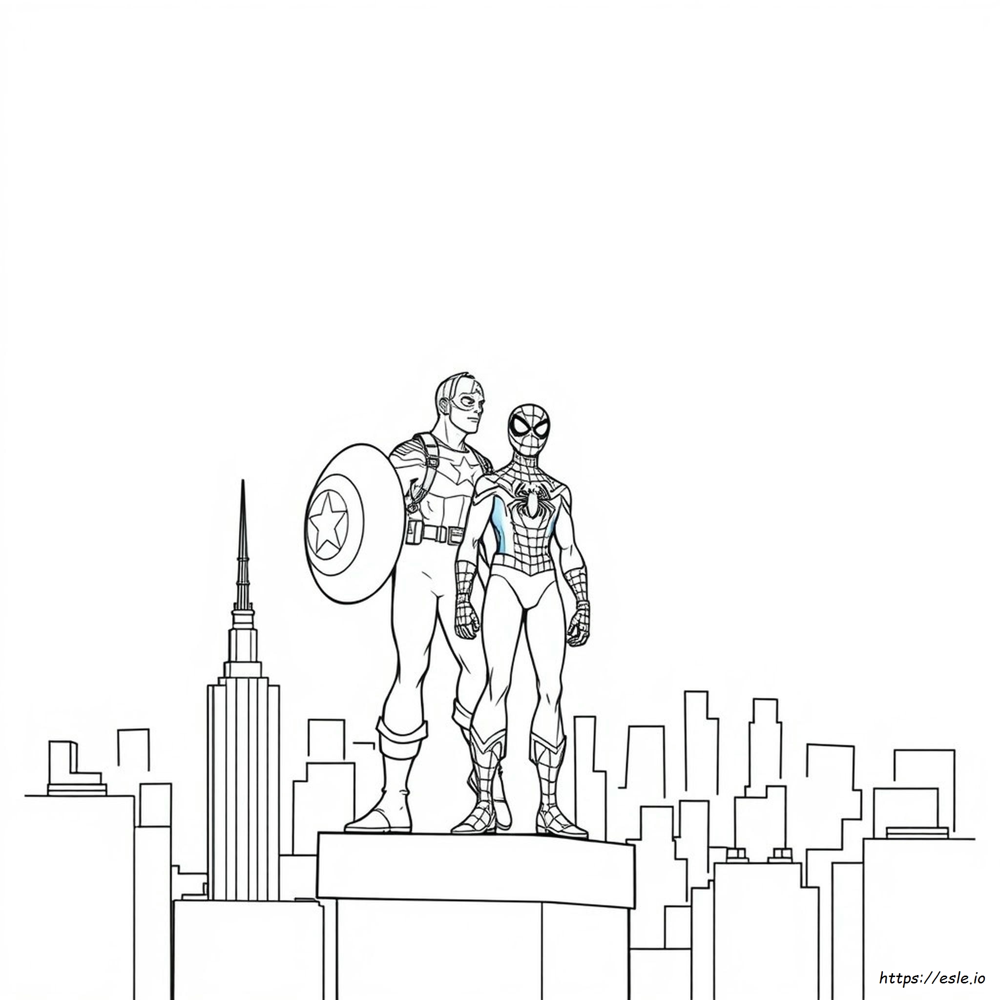 Captain America And Spiderman Coloring Pages