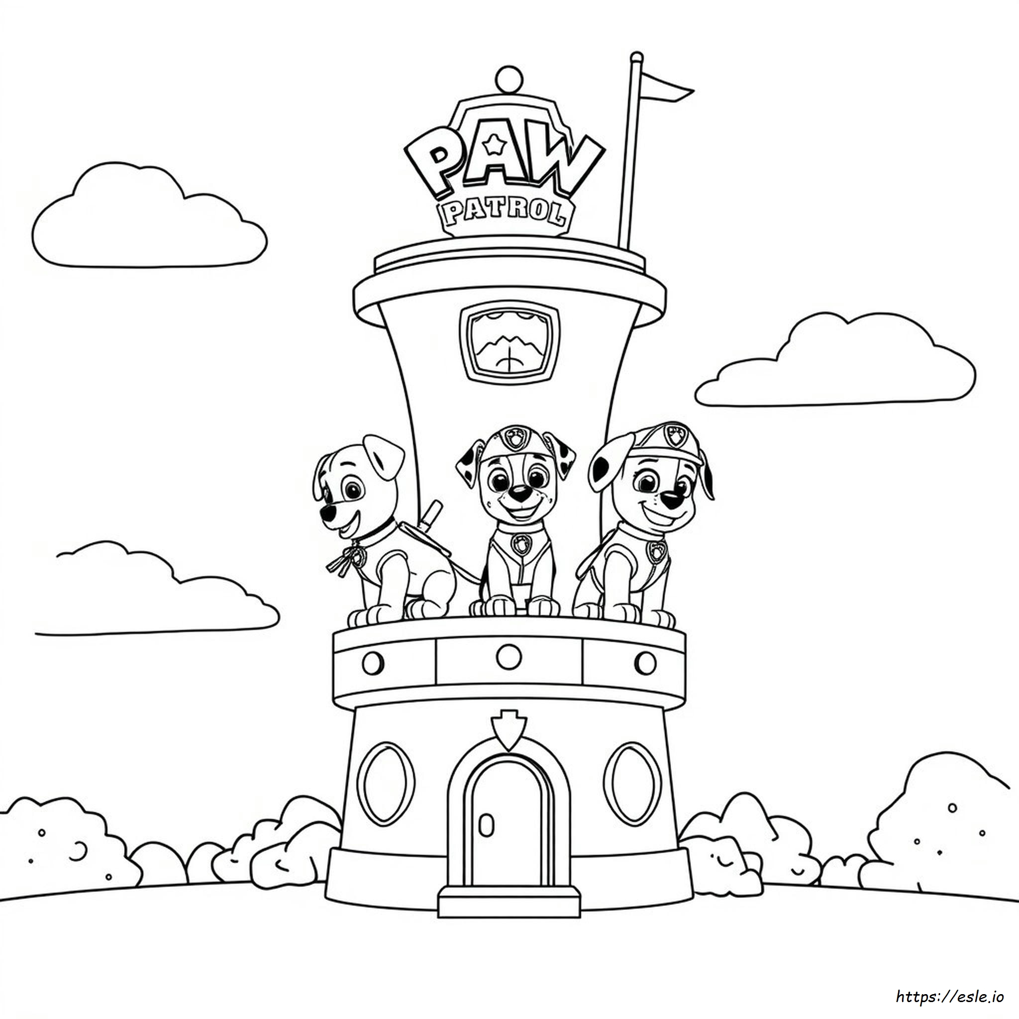 Paw Patrol Tower Coloring Page