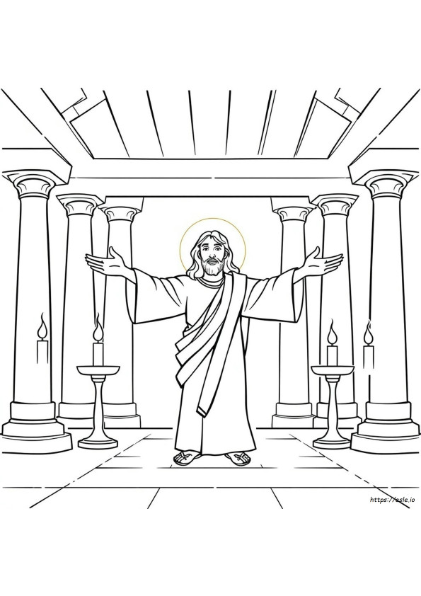 Jesus In Temple Coloring Page