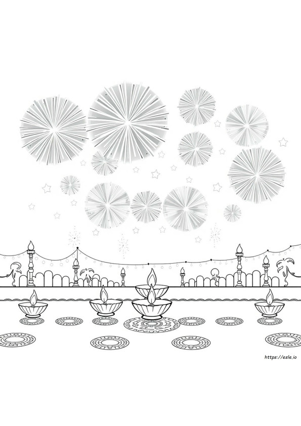Diwali Crackers Coloring Pages
