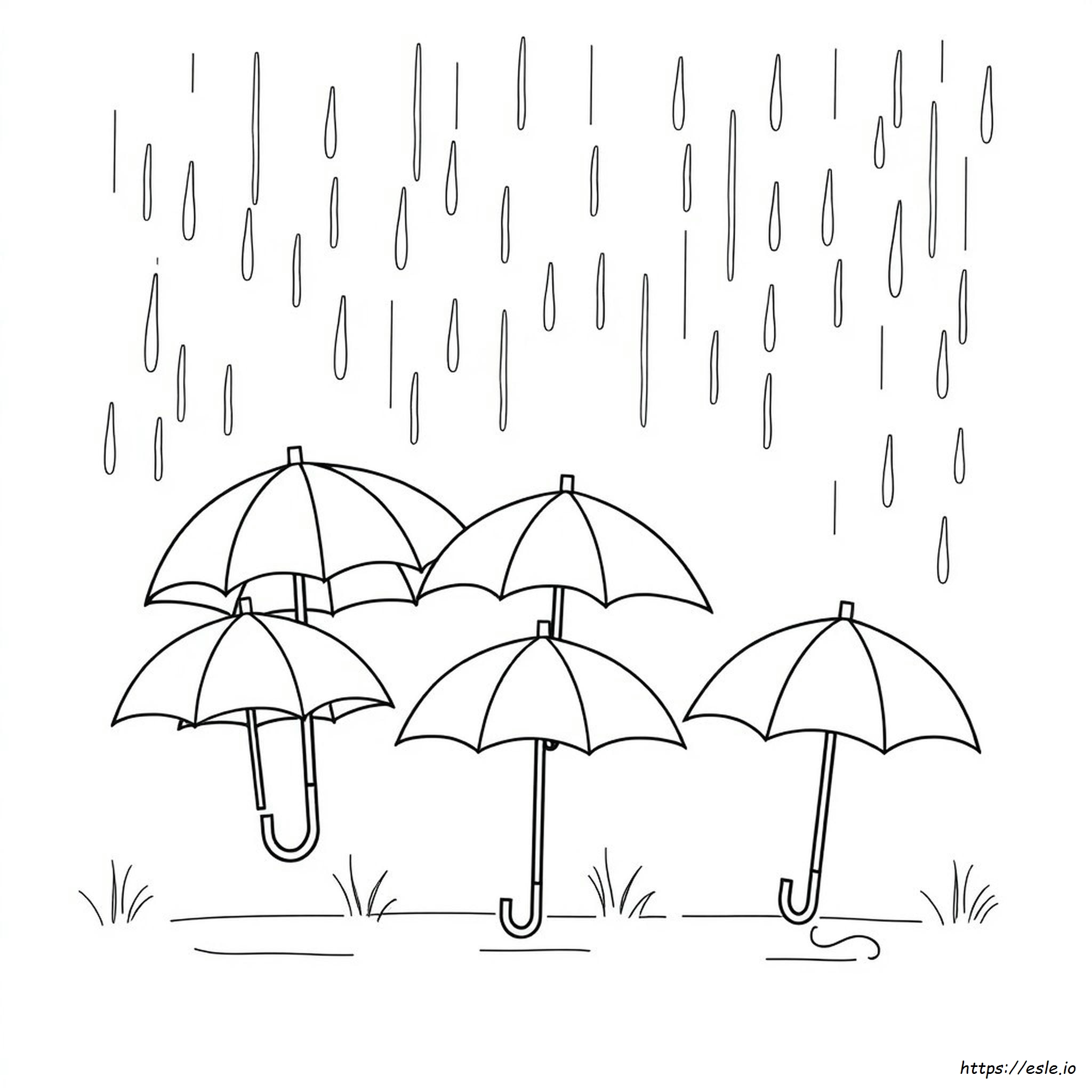 U For Umbrella Coloring Page