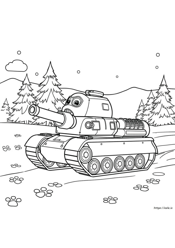 Paw Patrol Coloring Pages Tank