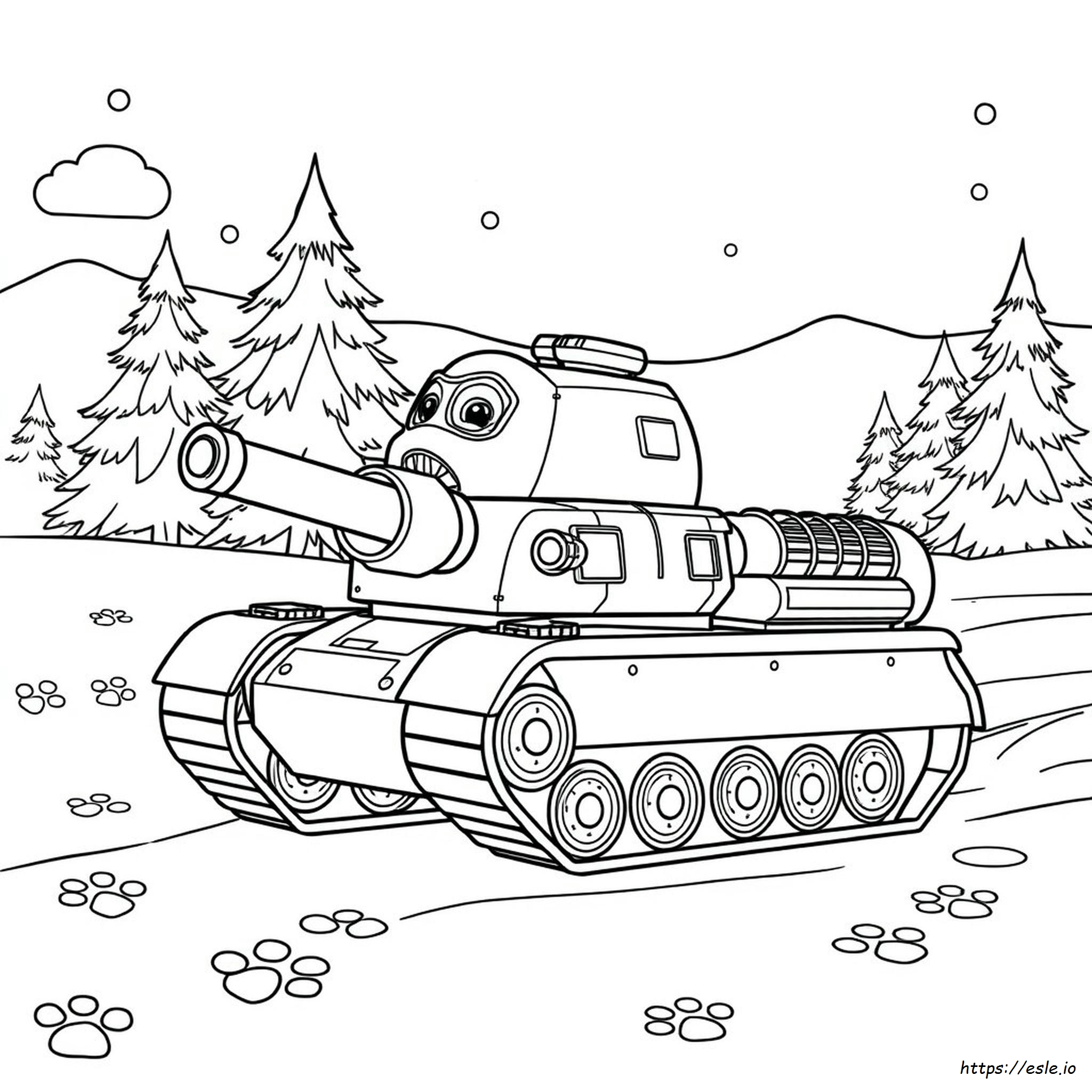 Paw Patrol Coloring Pages Tank