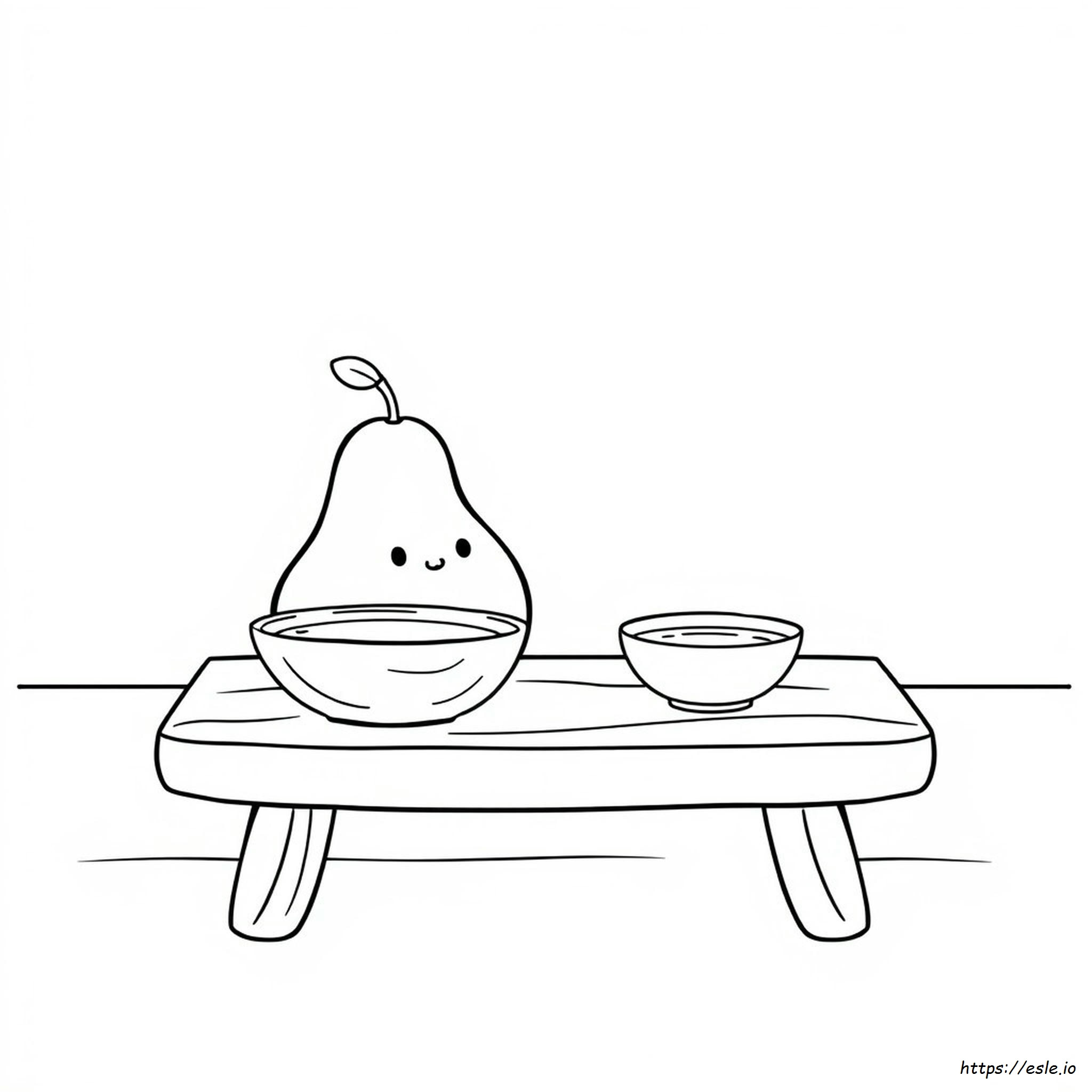 Cute Pear Coloring Page