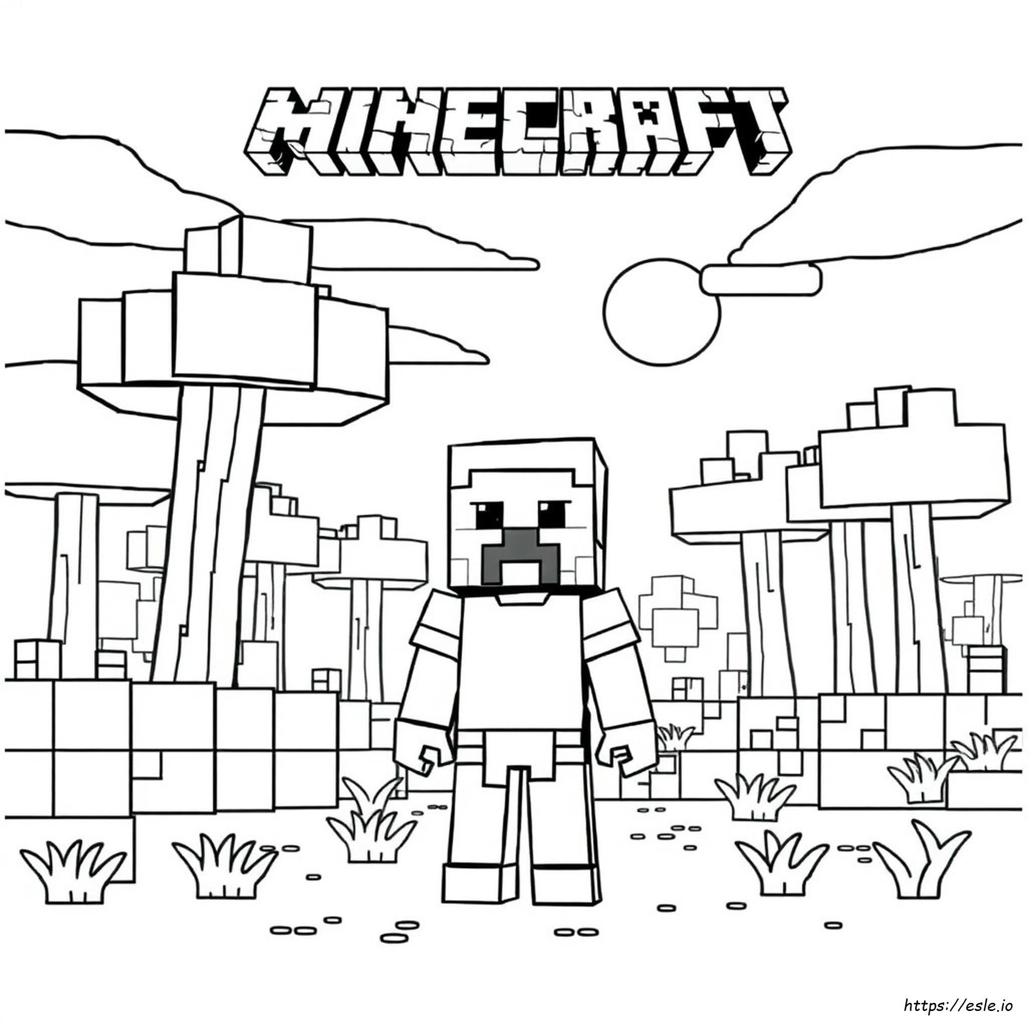 Minecraft Steve Kleurplaat - Gratis Printen kleurplaat