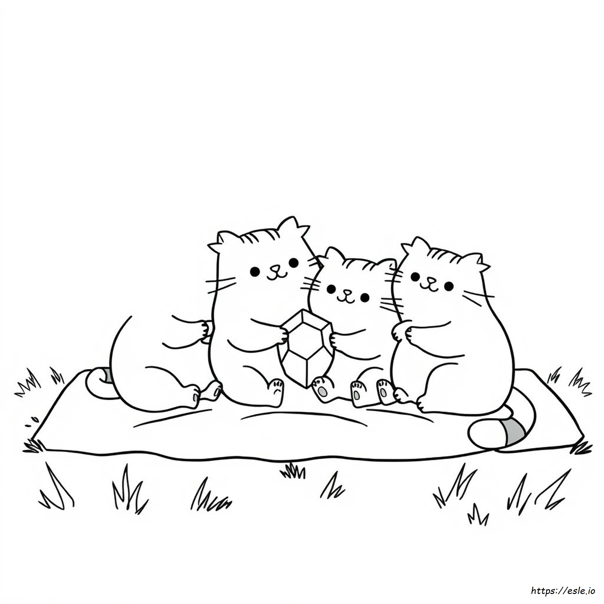 Pusheen Family Coloring Pages