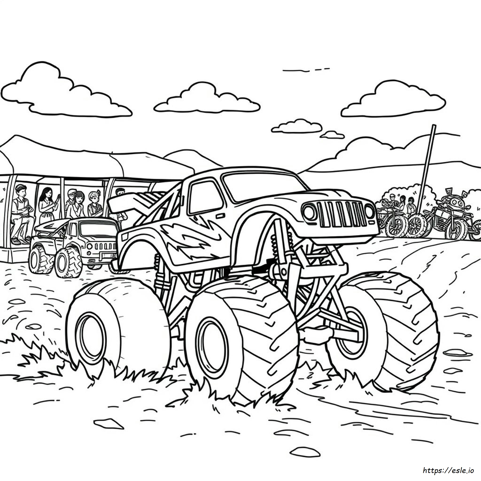 Gambar Mewarnai Truk Monster "Monster Jam"