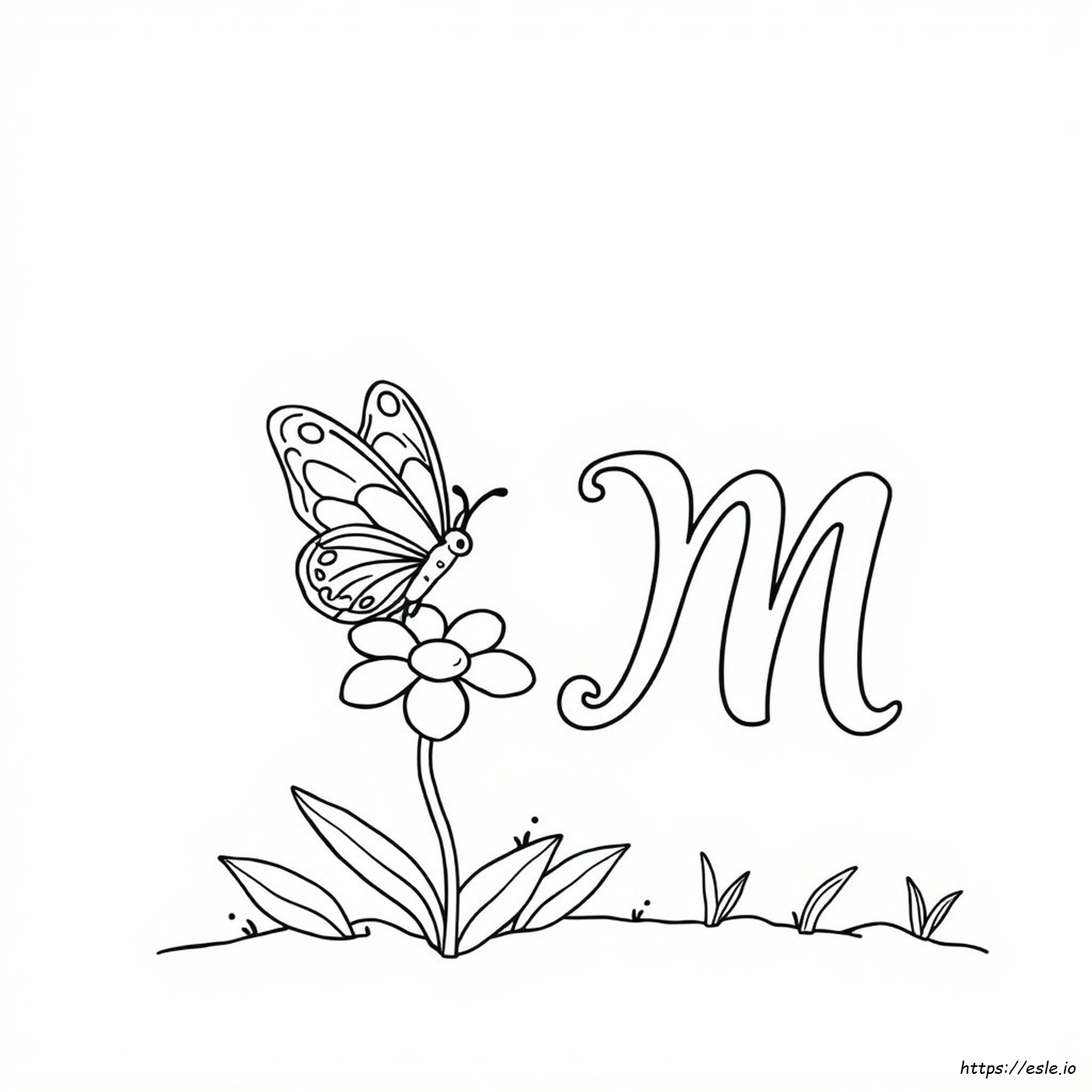 Dibujo Para Colorear Letra M Elegante
