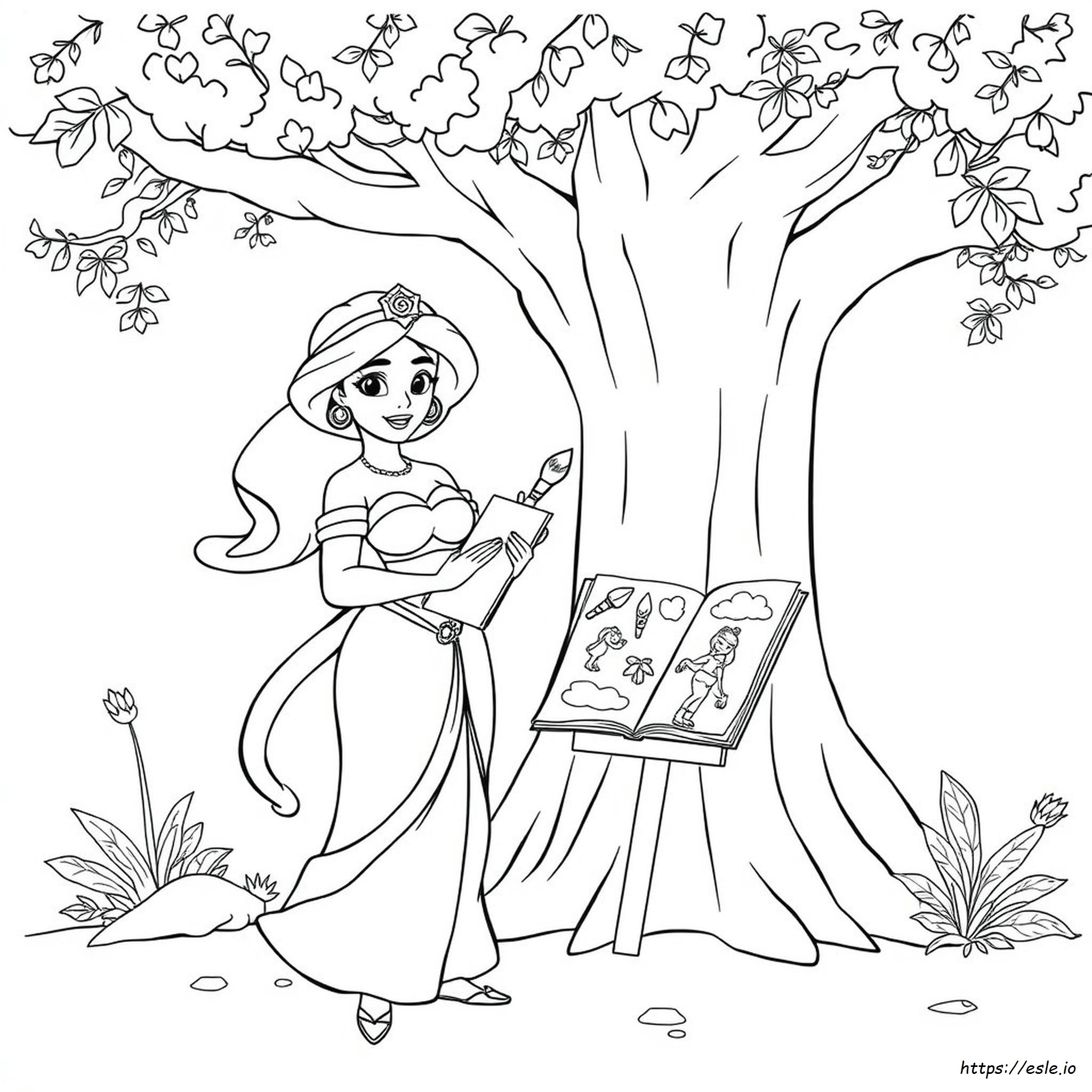 Jasmine Colouring In - free printable coloring page