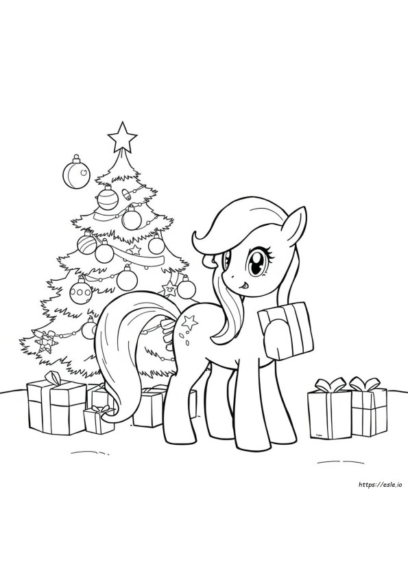 Christmas Pony Coloring Page