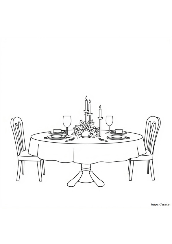 Colouring Page Of Table