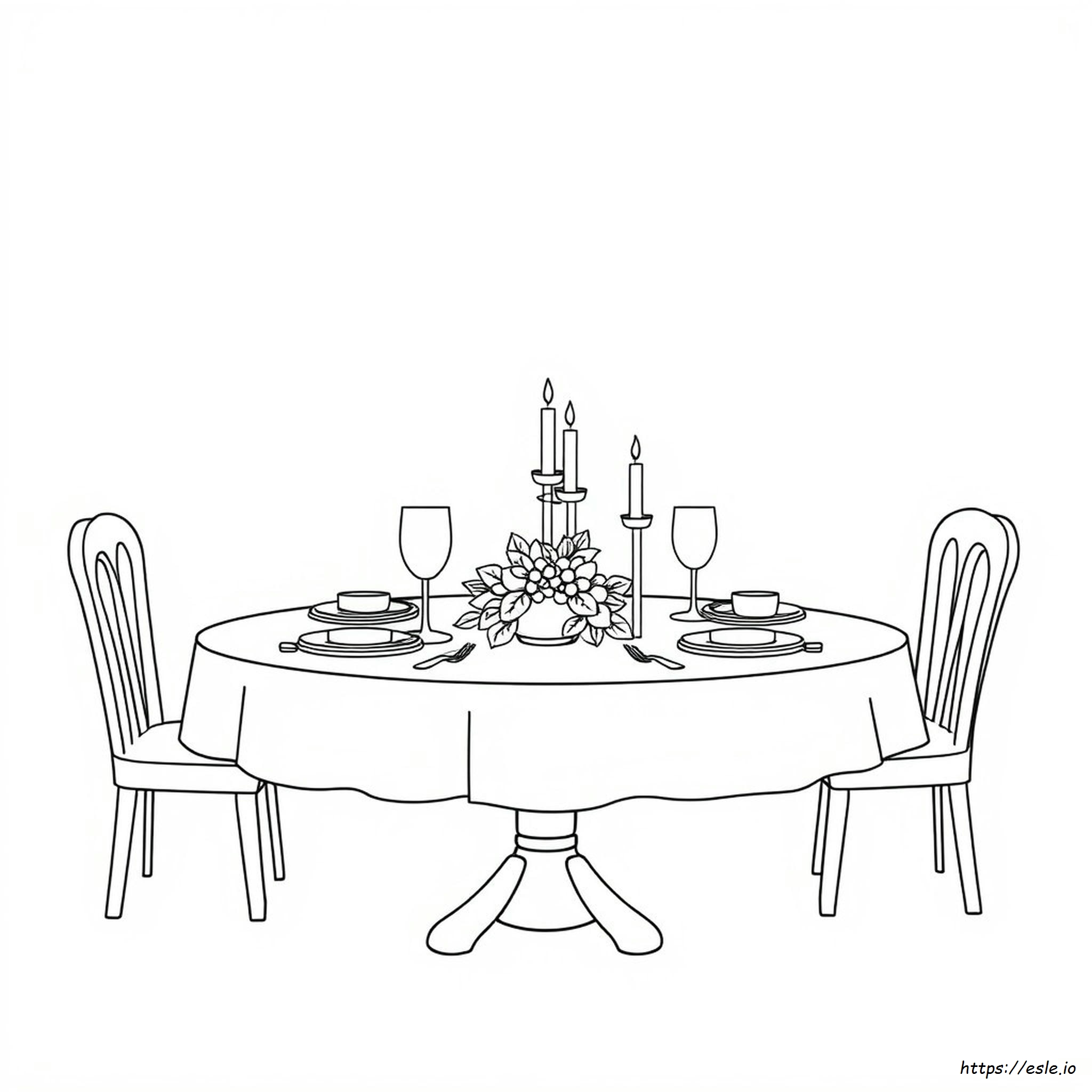 Table Coloring Page - Free Printable for Kids