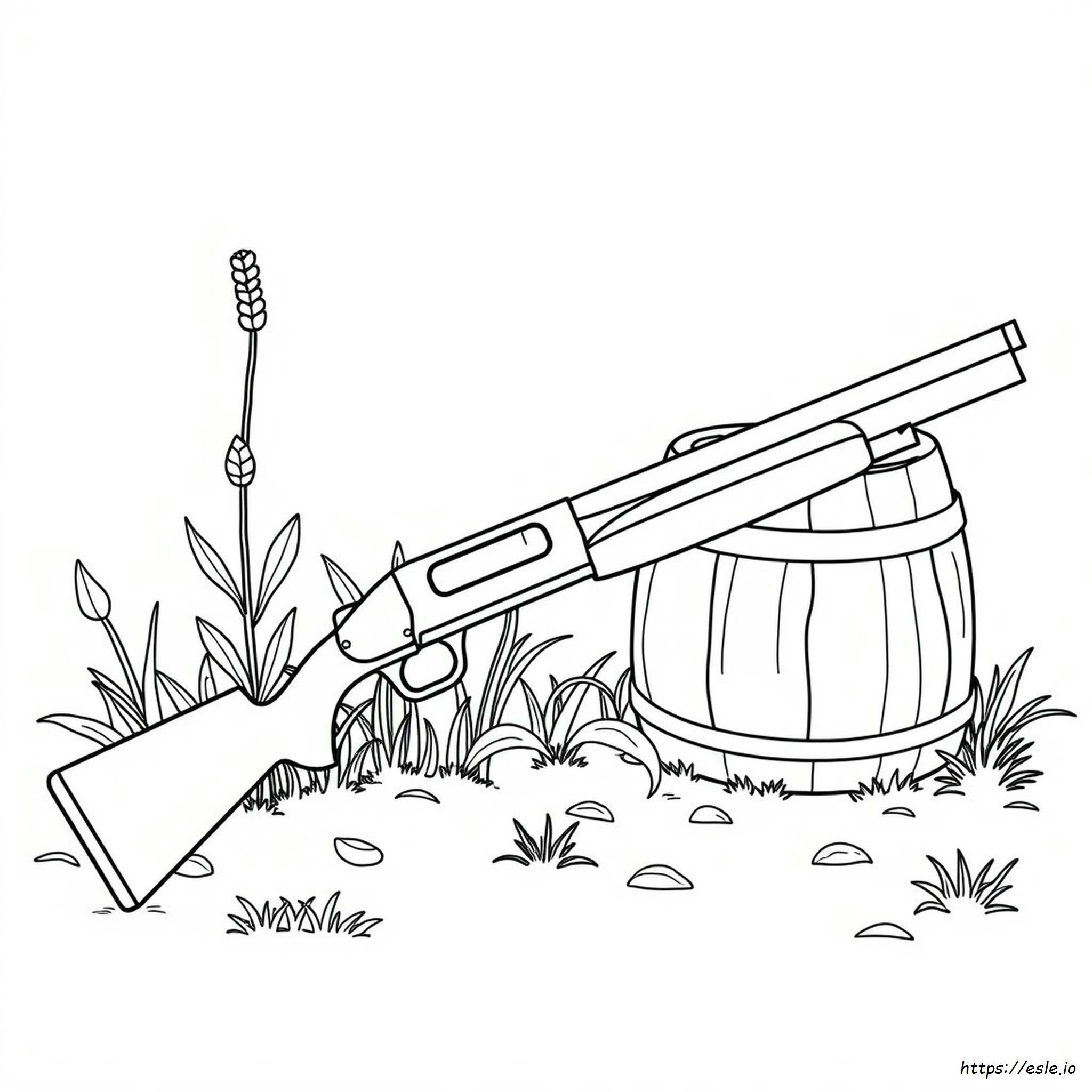 Shot Gun Coloring Page