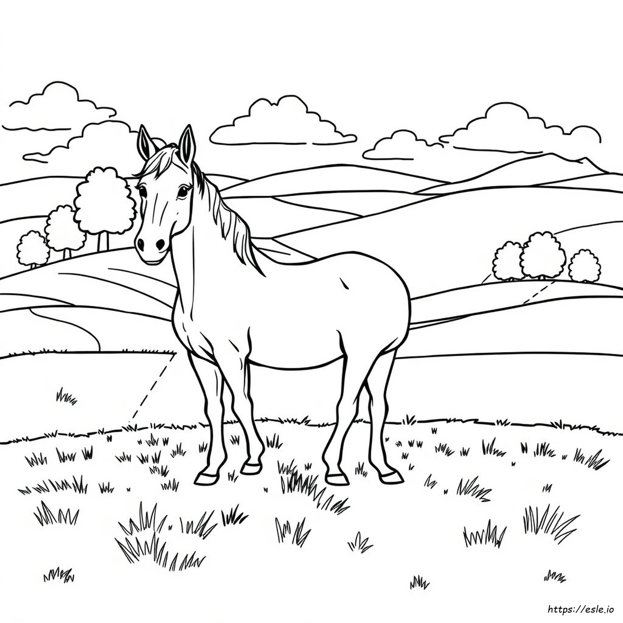 Horseland Coloring Page - Free Printable Horse Scene