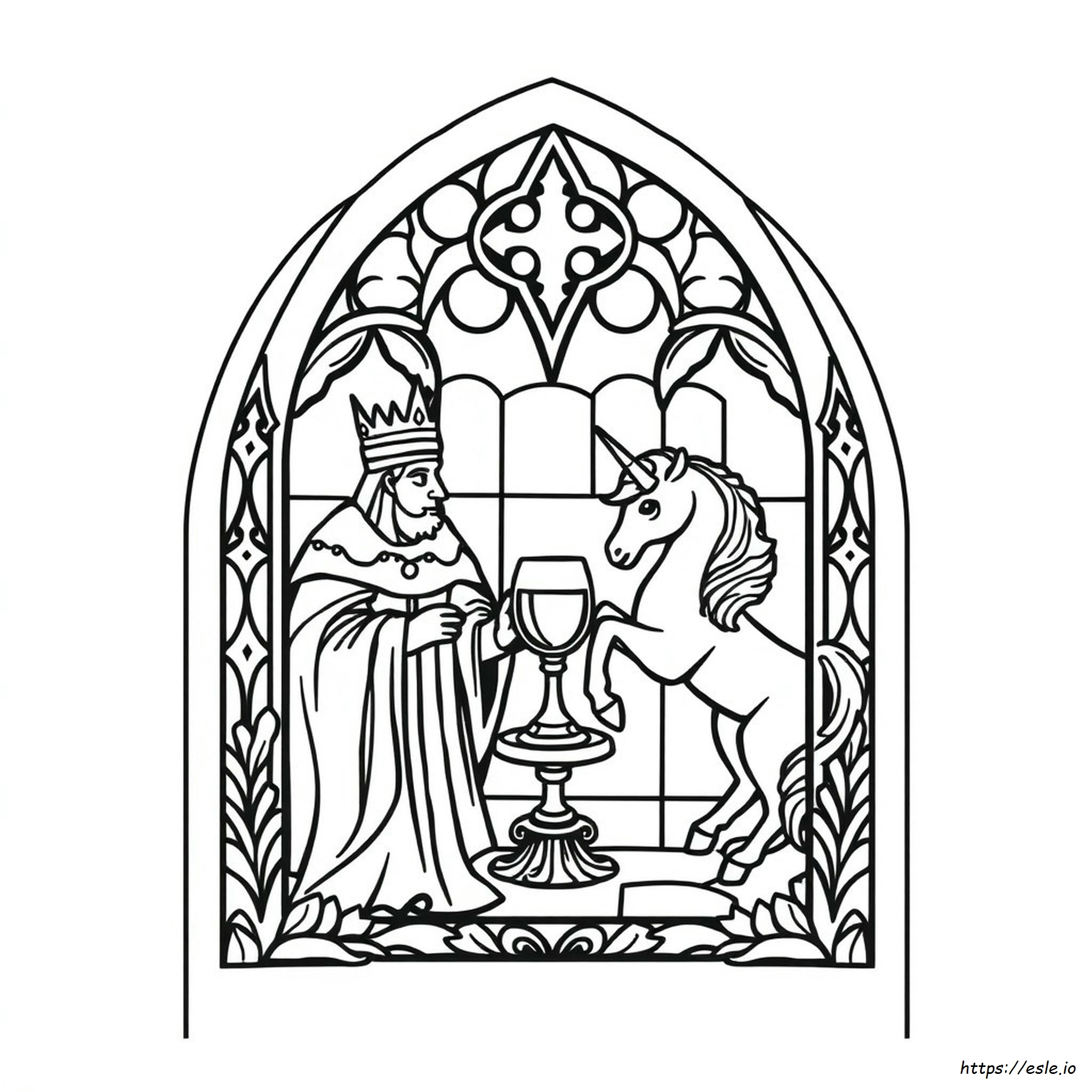Medieval Stained Glass Coloring Pages - Free Printable PDF