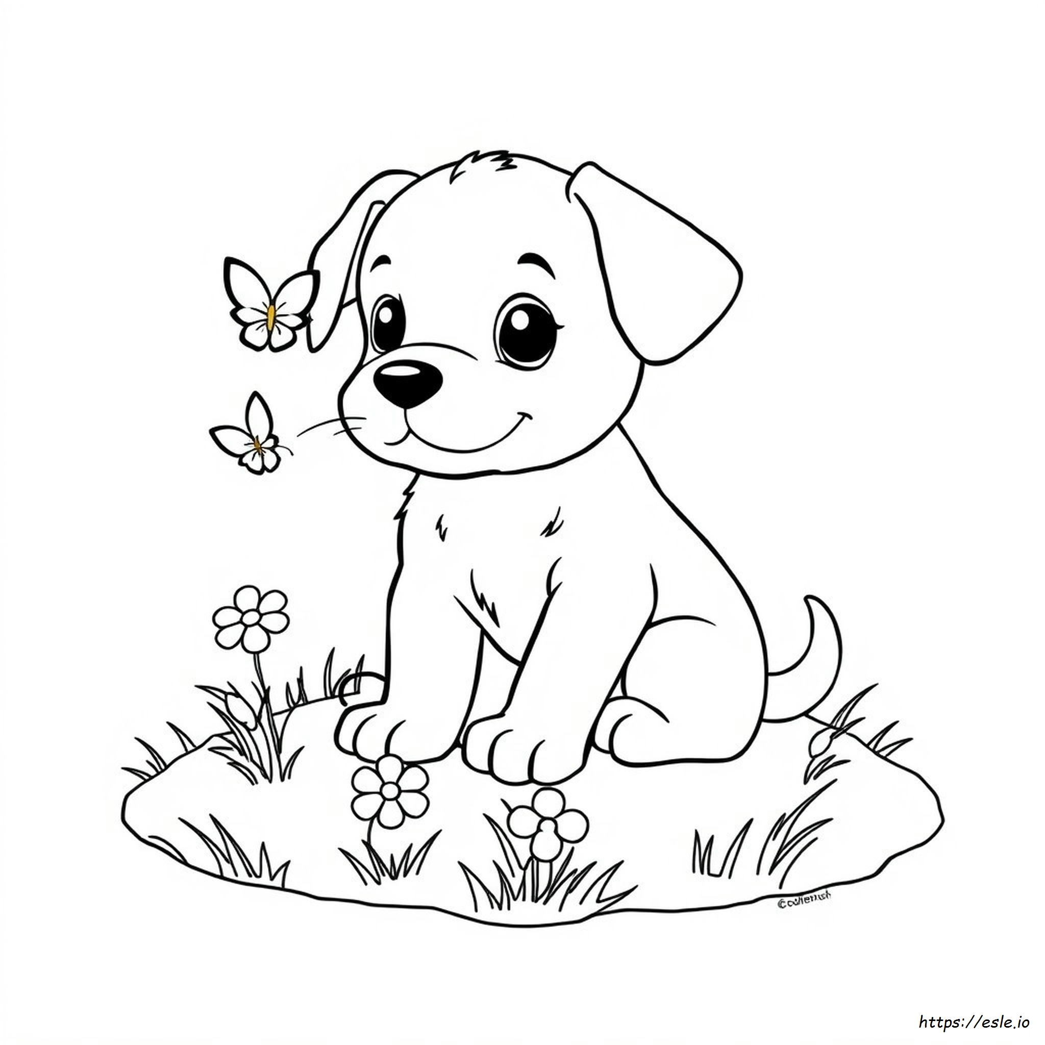 Coloring Pages Of A Cute Puppy - Free Printable