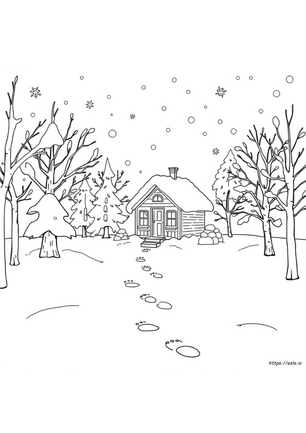 Winter December Coloring Page