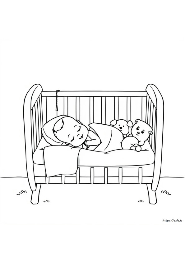 Crib Colouring Pages