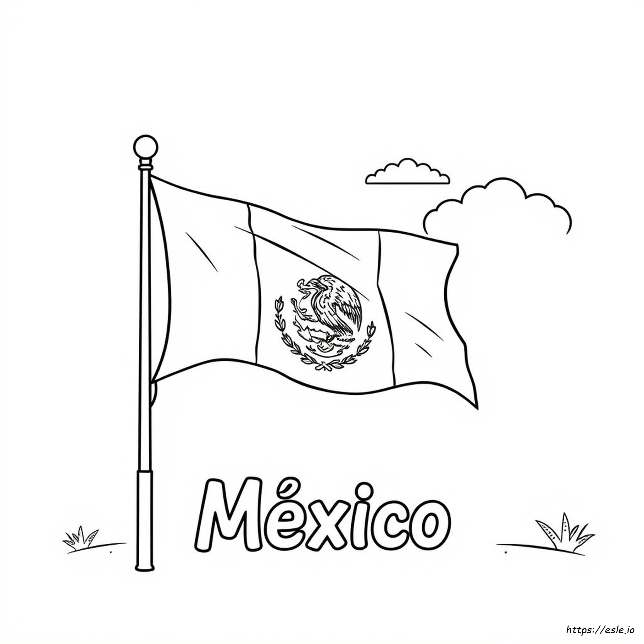 Mexican Flag Coloring Page