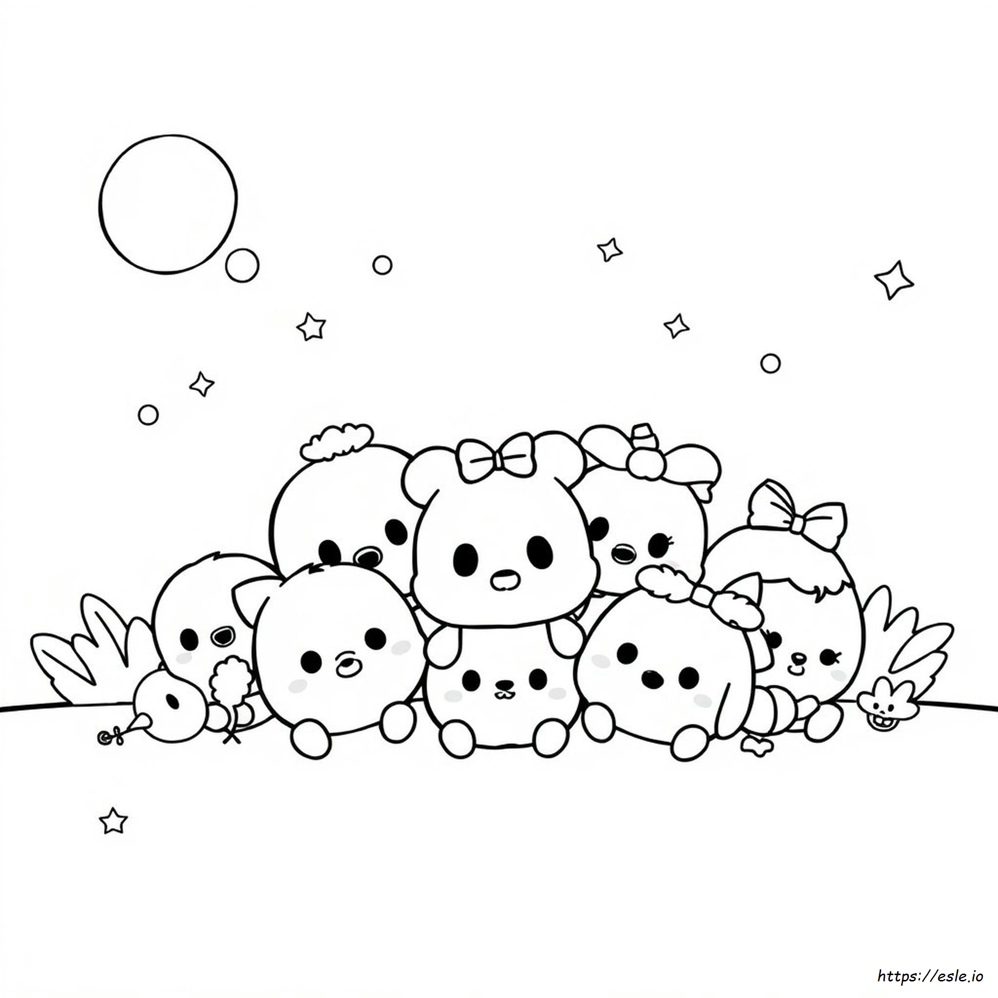 Cute Tsum Tsum Coloring Pages