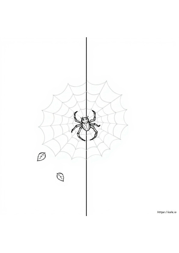 Corner Spider Web Coloring Page