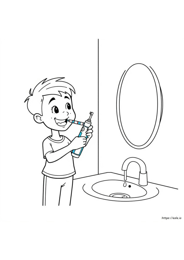 Coloriage Brossage Dents Clipart Noir Et Blanc