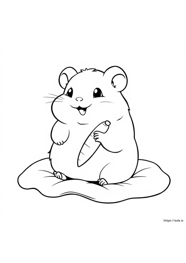かわいいハムスターの塗り絵無料