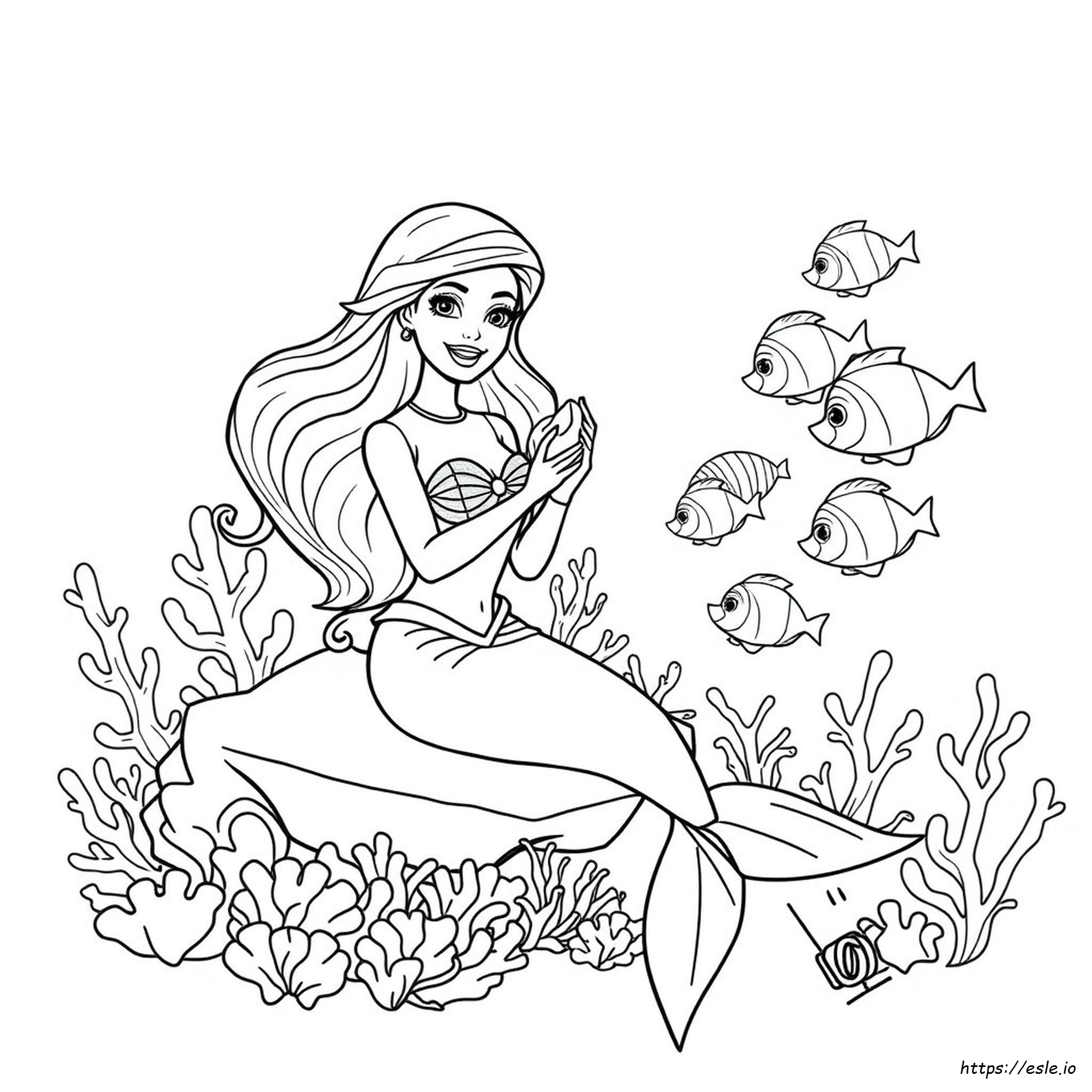 Barbie Mermaid Coloring Page - Free Printable PDF